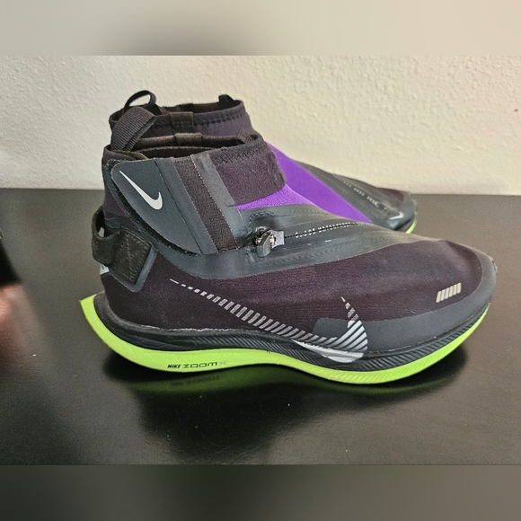 Nike Zoom Pegasus Turbo Shield Black Voltage Purple Running Sneakers Size 8.5 - Picture 6 of 16
